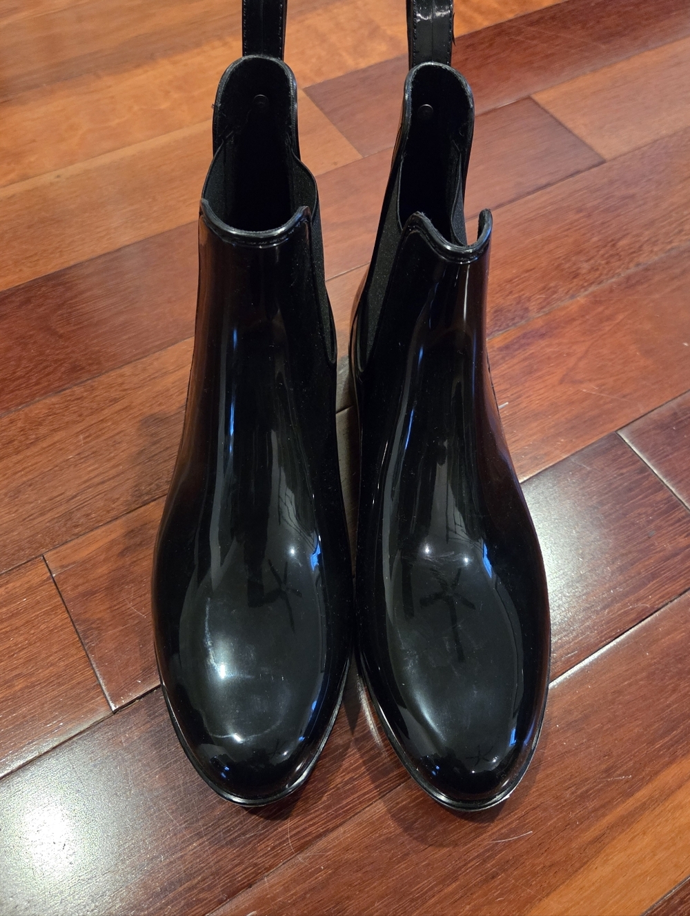 Marc Fisher Black Patent Rain Boots  (NWOT)